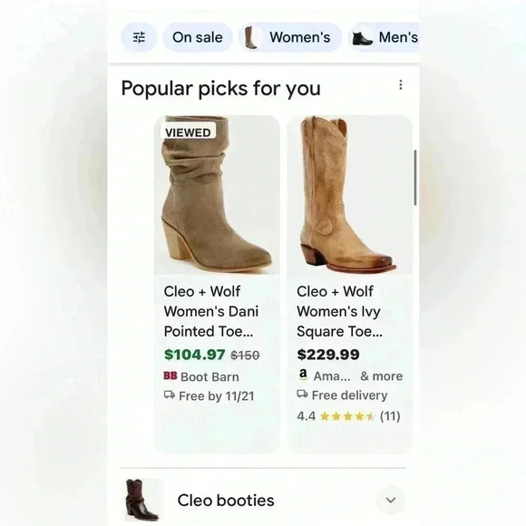 Cleo + Wolf Womens Dani Taupe Leather Pointed Toe Cowgirl Western Boots sz 10 M - Picture 5 of 11